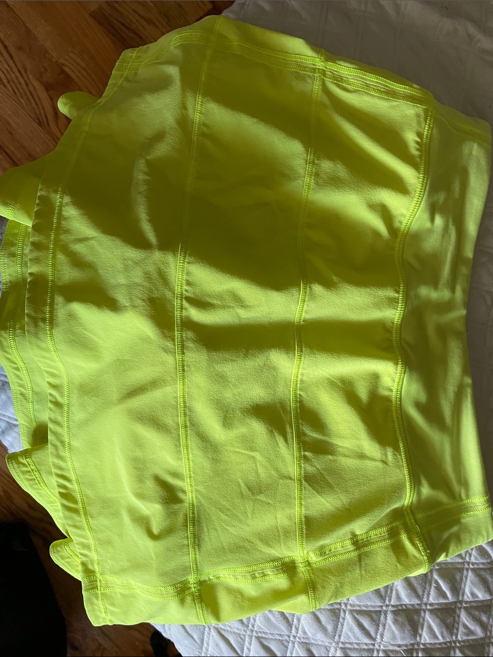 lululemon athletica Neon Yellow Panelled Mini Skirt